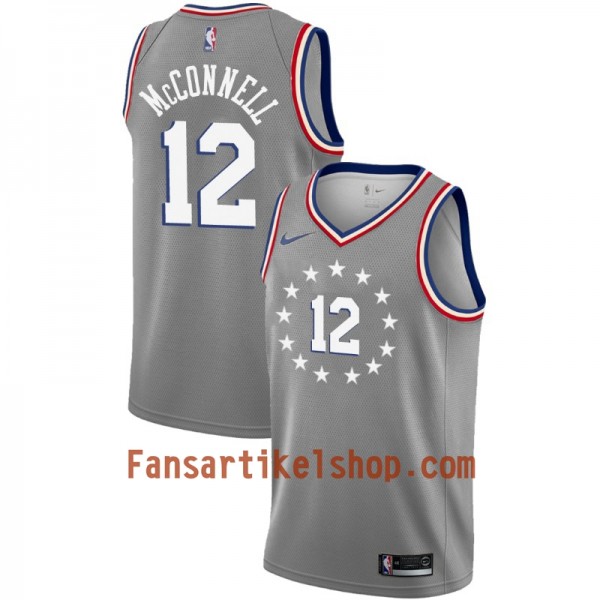 Philadelphia 76ers Trikot T.J. McConnell 12 2018-19 Nike City Edition Grau Swingman - Herren Philadelphia 76ers Trikot T.J. McConnell 12 2018-19 Nike City Edition Grau Swingman - Herren